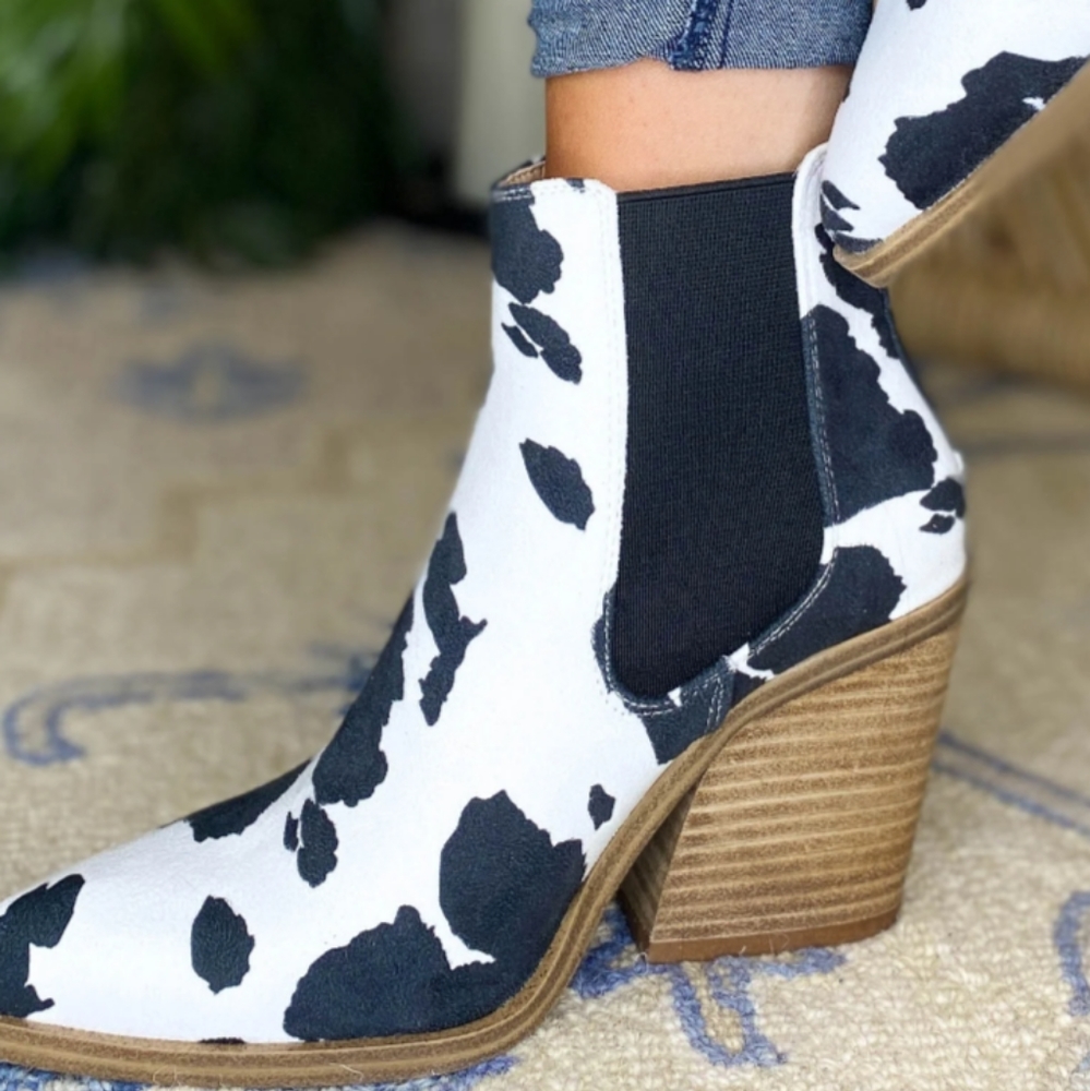 Cowhide western Kathaya style faux Suede shoe boot Size 8